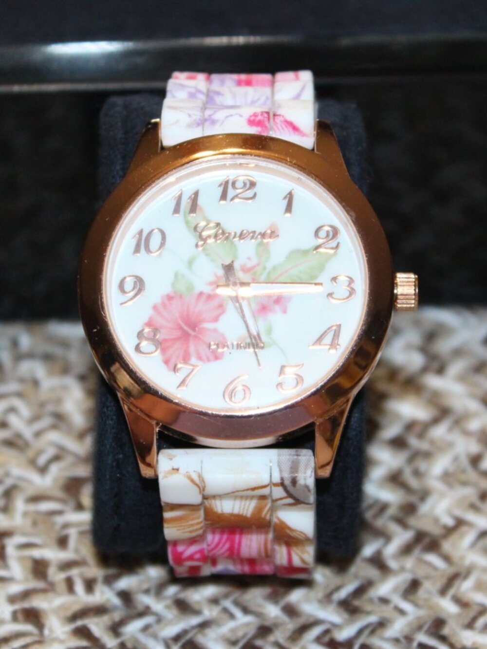 NWOT Geneva Rose gold/Roses watch